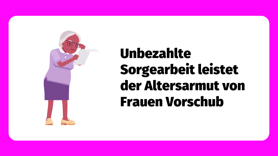 Teaserbild: Unbezahlte Sorgearbeit leistet Altersarmut von Frauen Vorschub