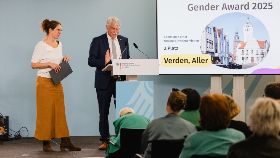Team Verden am Rednerpult