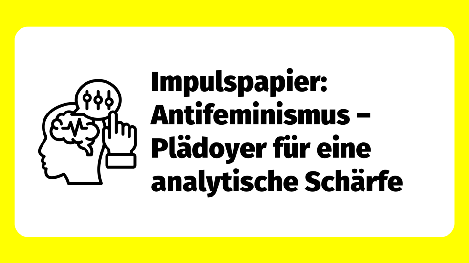 Impulspapier: Antifeminismus - Plädoyer für eine analytische Schärfe