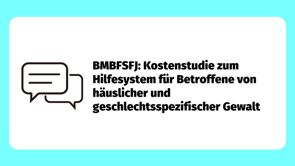 Kostenstudie zum Hilfesystem für Betroffene von häuslicher und geschlechtsspezifischer Gewalt