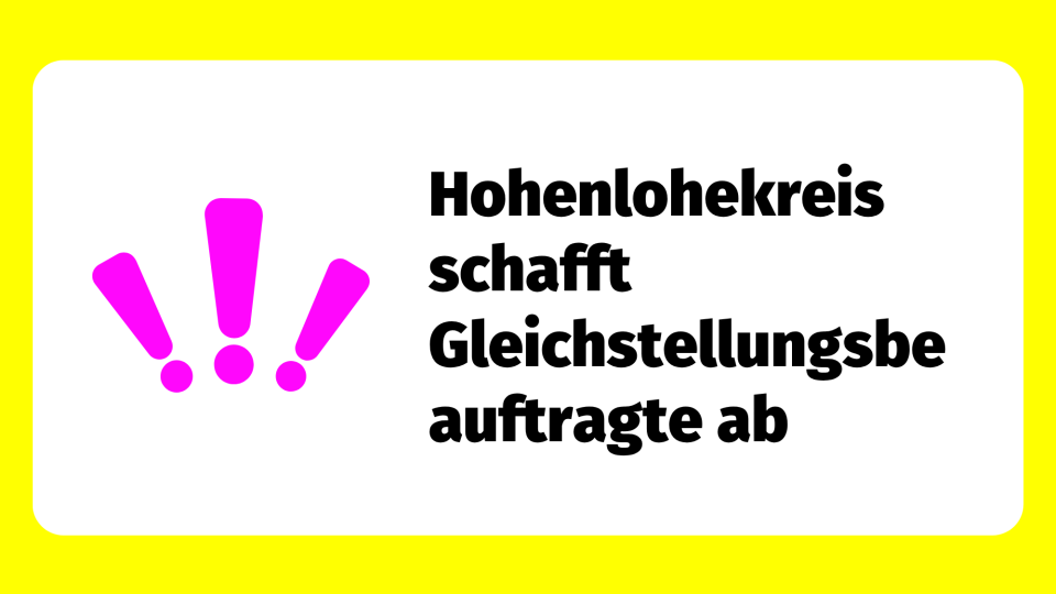 gelber Rahmen mit pinken Ausrufezeichen