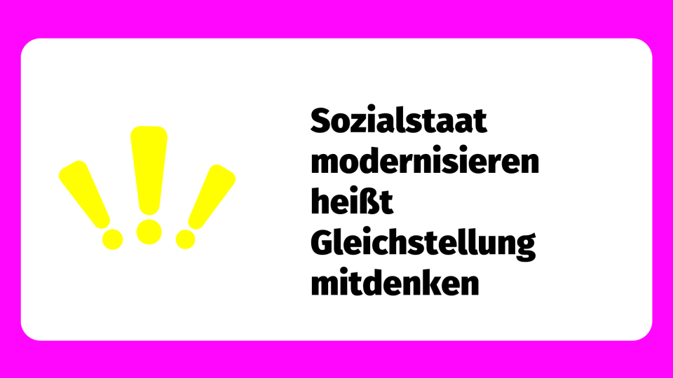 pinker Rahmen mit gelben Ausrufezeichen
